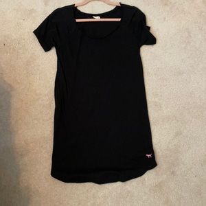 Pink black mini t-shirt dress